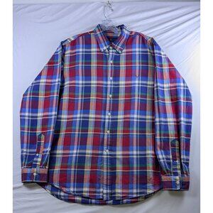 Ralph Lauren Shirt Mens Plaid Long Sleeve‎ Button-Up XL Cotton Flesh Pony